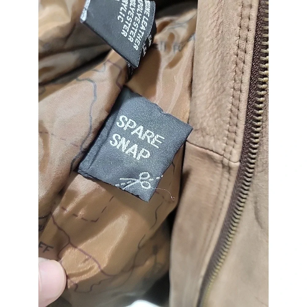 Roundtree &‎ Yorke men's leather bomber jacket brown size XL